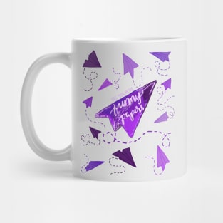 PURPLE PAPER AIRPLANES | SEE YOU IN THE FUNNY PAPERS Mug